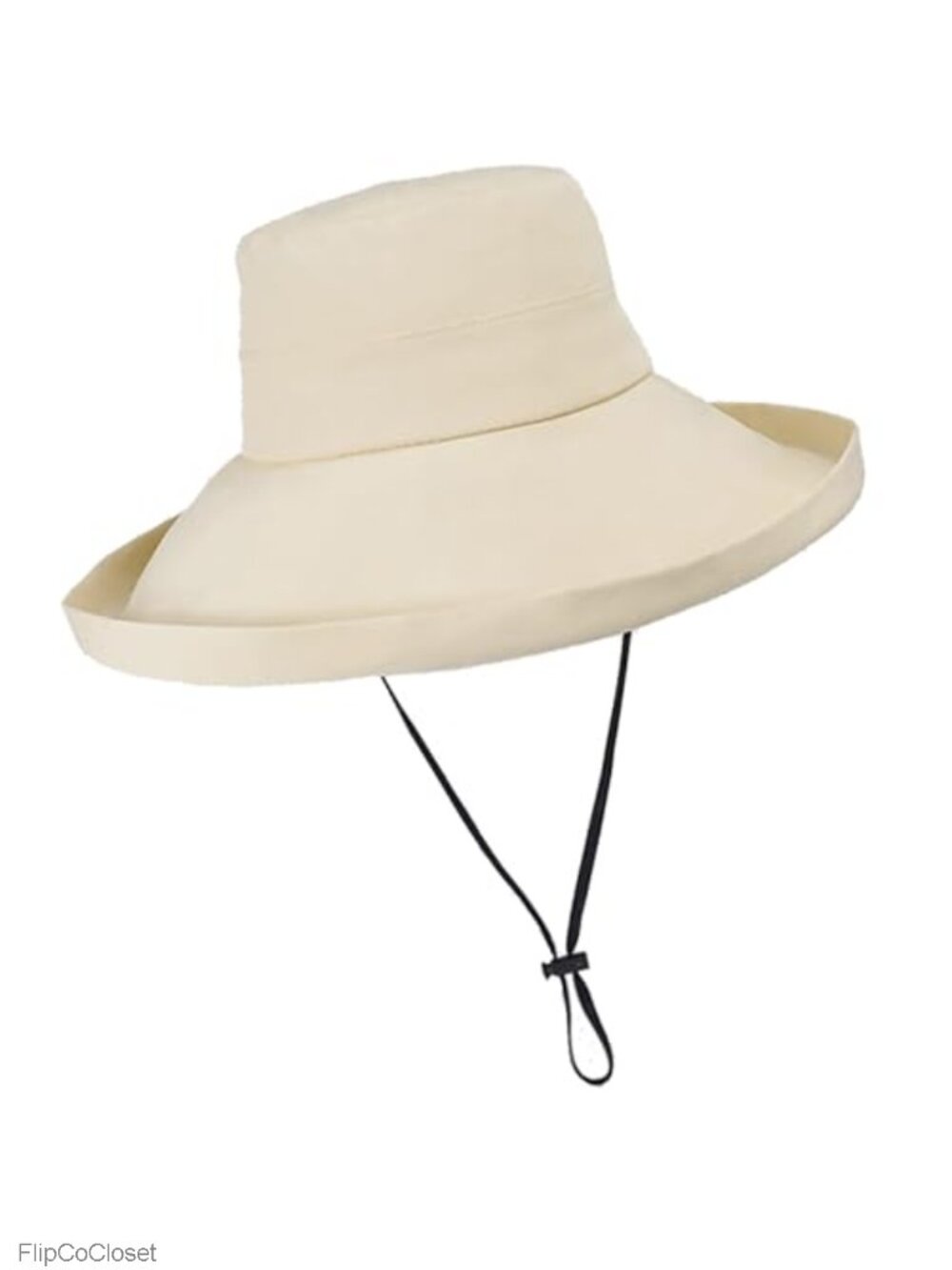 Wide Brim Bucket Sun Hat Adjustable Chin Strap Packable Polyester